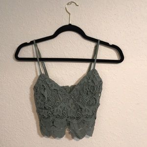 Blue/Green Crochet Crop